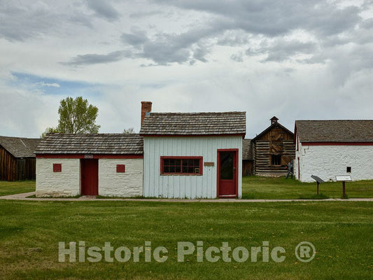 Photo - Buildings, Including The Old, Tiny Schoolhouse, at Fort Bridger- Fine Art Photo Reporduction