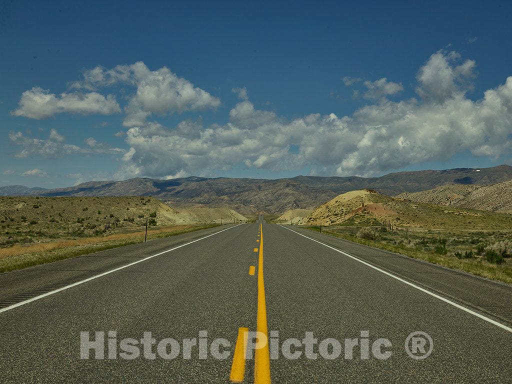 Photo - Highway into The Hills Near Shoshoni, Wyoming- Fine Art Photo Reporduction