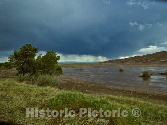 Photo - A Storm is Brewing Over These mud Flats in Saguache County, Colorado- Fine Art Photo Reporduction