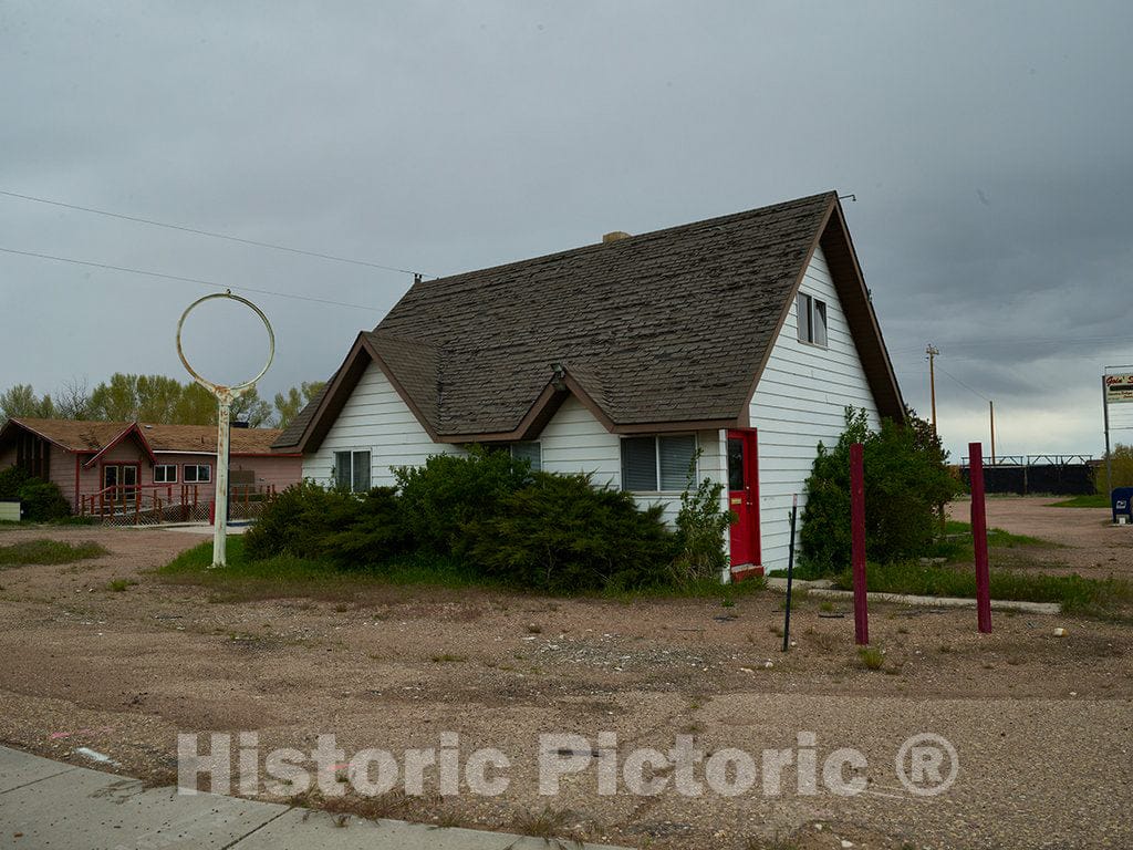 Photo - Old gas station, now put to other uses, outside Lyman, Wyoming- Fine Art Photo Reporduction