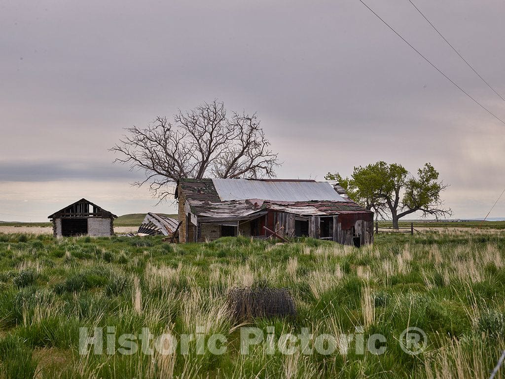 Photo - Remains of an Old Farmstead Near Casper in Natrona County, Wyoming- Fine Art Photo Reporduction