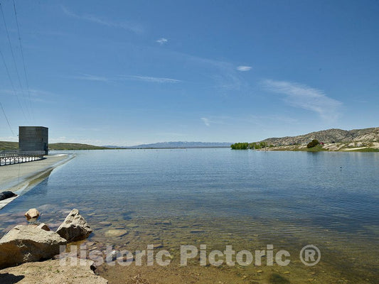 Photo - Damtop Reservoir View of The Pathfinder Dam of The North Platte River in Natrona County, Wyoming- Fine Art Photo Reporduction