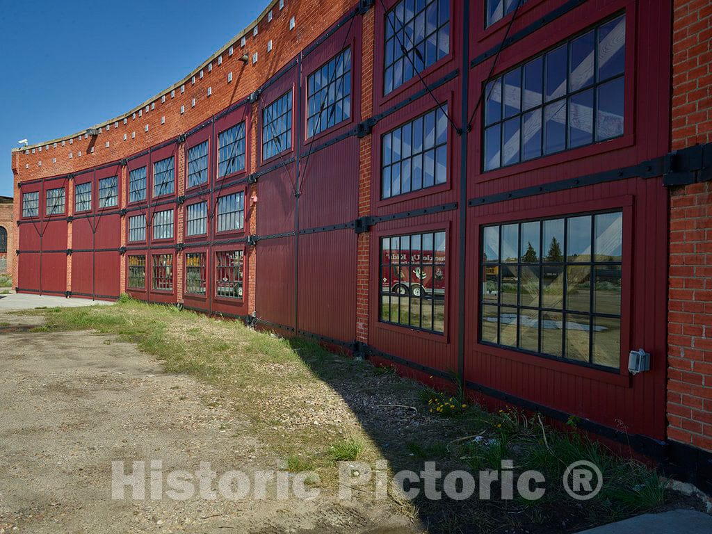 Photo - A Partially renovated Portion of The Old Union Pacific Railroad Roundhouse in Evanston, in The far-Southwestern Corner of Wyoming- Fine Art Photo Reporduction