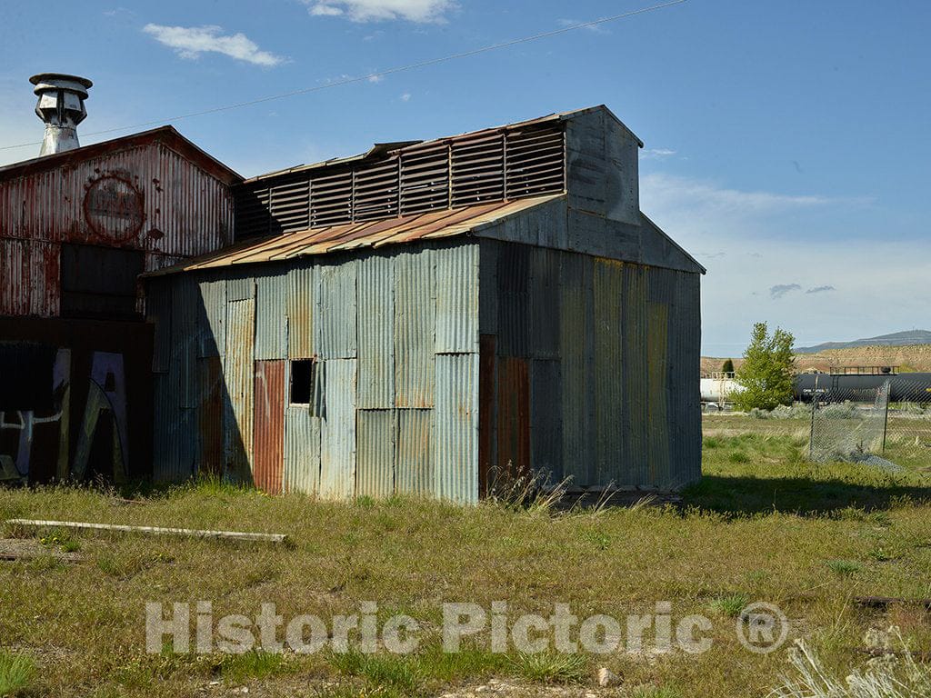 Photo- Abandoned railroad building at the former Union Pacific maintenance and roundhouse facility in Evanston, Wyoming 3 Fine Art Photo Reproduction