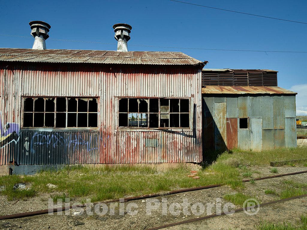 Photo- Abandoned Railroad Building at The Former Union Pacific Maintenance and Roundhouse Facility in Evanston, Wyoming 4 Fine Art Photo Reproduction
