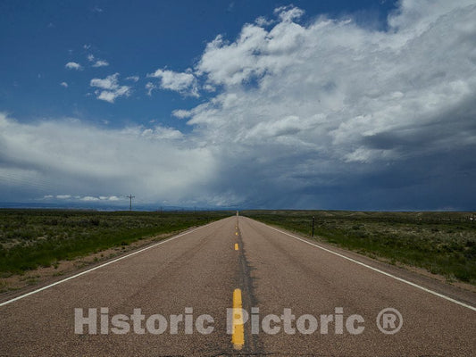 Photo - This apparent"road to nowhere" in Sweetwater County, Wyoming, once thrummed with traffic when its route across Wyoming (and America); old U.S- Fine Art Photo Reporduction