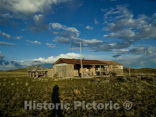 Photo- Cabin in South Pass City, a mining boomtown of 2,000 people in the 1860s in what is now Fremont County, Wyoming, that by 1949 was a ghost town 2 Fine Art Photo Reproduction