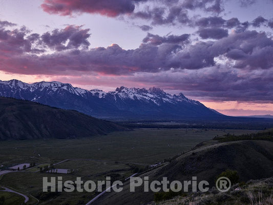 Photo - Sunset in The Teton Mountains in Grand Teton National Park in Northwestern Wyoming- Fine Art Photo Reporduction