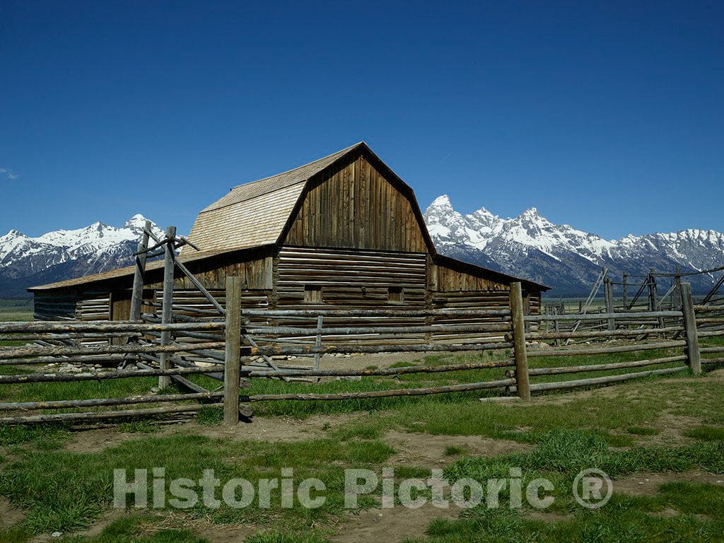 Photo- Barn on Mormon Row, a Mormon Settlement in Jackson Hole (or Valley) in What is Now Grand Teton National Park in Teton County, Wyoming 2 Fine Art Photo Reproduction