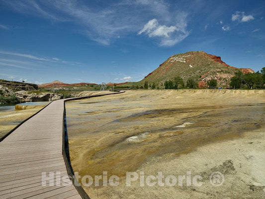 Thermal Springs at Hot Springs State Park, a State-Owned, Public-Recreation Area in Thermopolis, Wyoming, 2