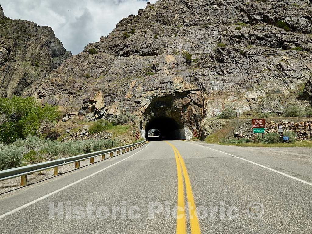 Photo - Roadway and Tunnel in The Wind River Canyon That Runs roughly from Shoshoni up to Thermopolis in North-Central Wyoming- Fine Art Photo Reporduction