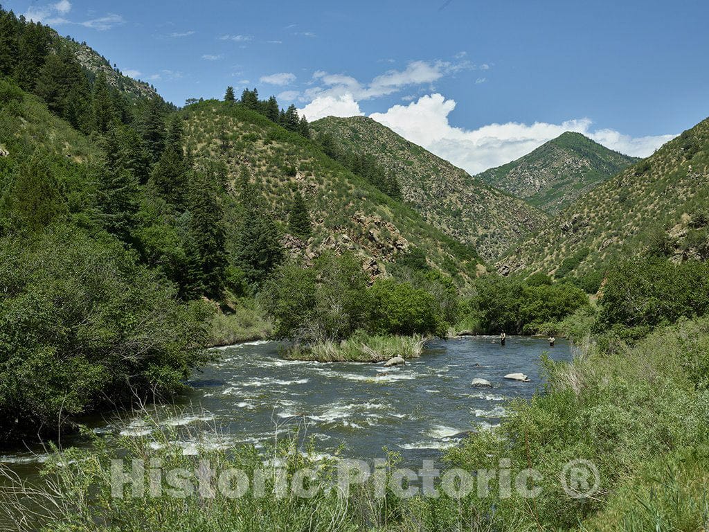 Douglas County, CO Photo - View of The South Platte River as it Flows Through Waterton Canyon from Douglas County into Jefferson County, Colorado, Below Denver.
