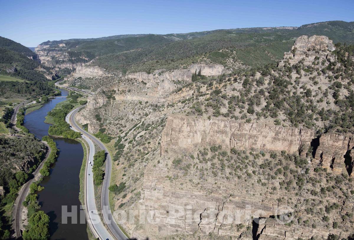 Photo- Aerial View of The Colorado River as it Winds Through The Narrow Glenwood Canyon, just East of Glenwood Springs, Colorado 3 Fine Art Photo Reproduction