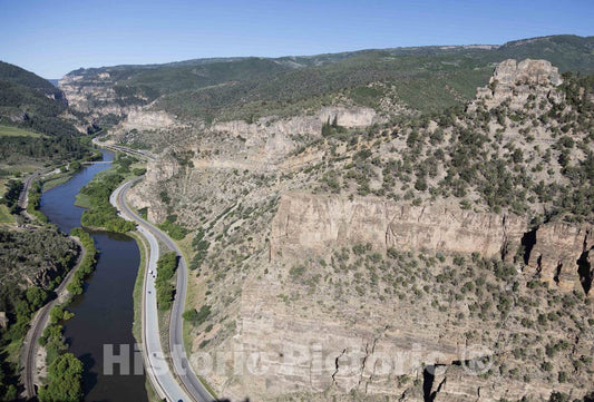 Photo- Aerial View of The Colorado River as it Winds Through The Narrow Glenwood Canyon, just East of Glenwood Springs, Colorado 3 Fine Art Photo Reproduction