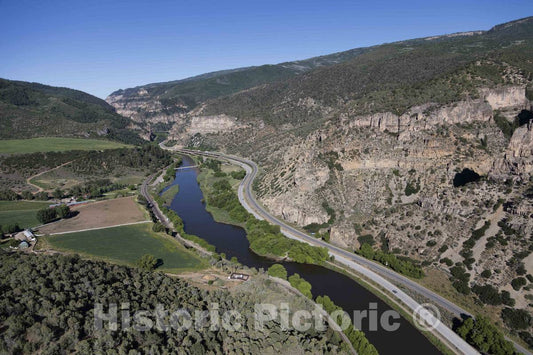 Photo- Aerial View of Glenwood Canyon and a Portion of The Glenwood Canyon Viaduct, Approaching Glenwood Springs, Colorado 10 Fine Art Photo Reproduction