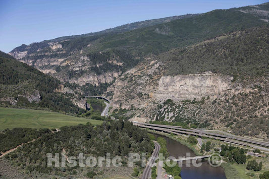 Photo- Aerial View of Glenwood Canyon and a Portion of The Glenwood Canyon Viaduct, Approaching Glenwood Springs, Colorado 11 Fine Art Photo Reproduction