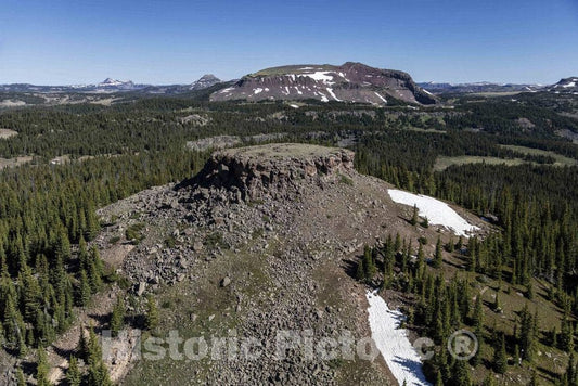 Photo- Aerial View of The Flat Tops Wilderness Area, and one of The Formations That Gives it its Name, in The Routt and White River National Forests of Colorado 1