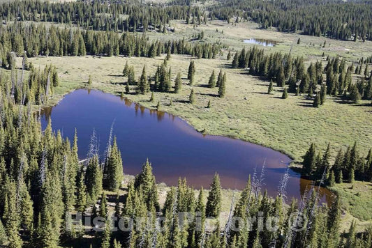 Photo - Aerial View of an Alpine Lake The Flat Tops Wilderness Area in The Routt and White River National Forests of Colorado- Fine Art Photo Reporduction