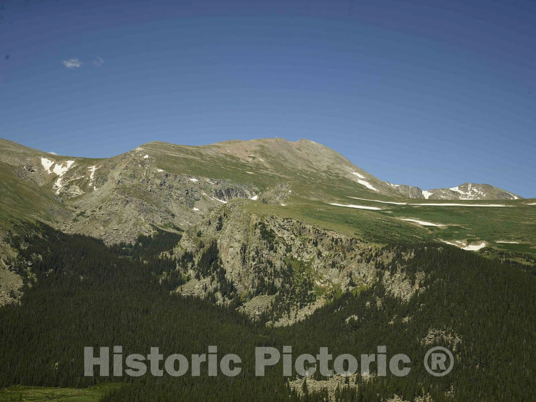 Photo- Aerial View of Mount Evans, at 14,241 feet The Highest Peak in The Chicago Peaks of The Front Range of The Front Range of The Rocky Mountains, in Gilpin County, Colorado