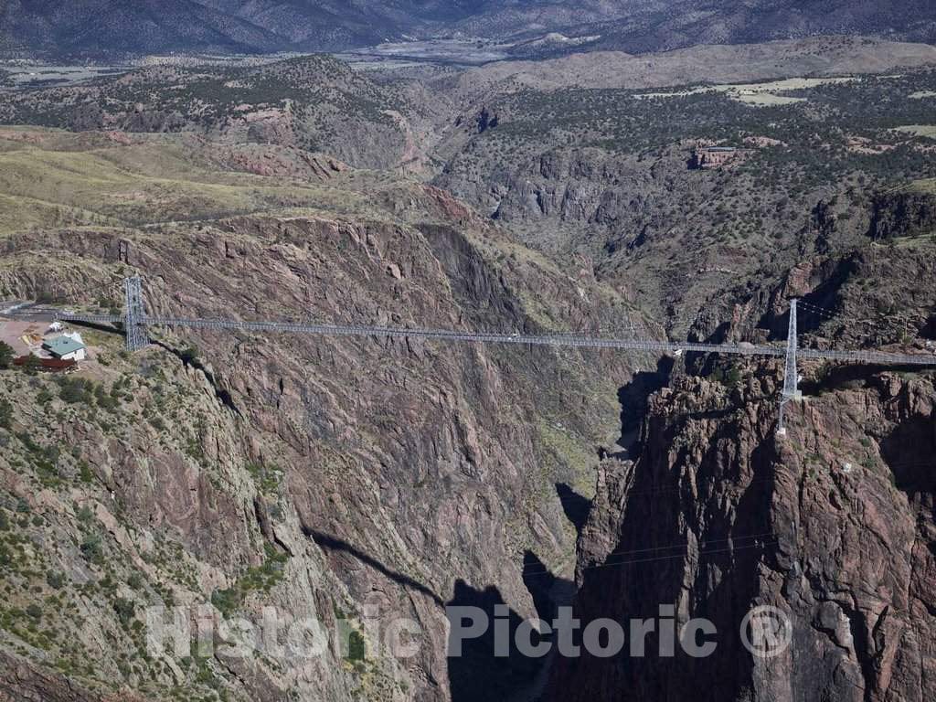 Photo - Aerial view of the Royal Gorge and the high bridge that crosses it in CaÂ±on City, Colorado- Fine Art Photo Reporduction