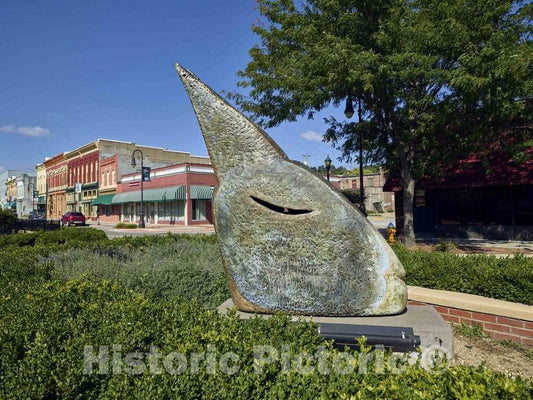 Photo - One of Three Silicone Bronze Haymarket Rabbits in Council Bluffs, Iowa, a City That Calls Itself a Place Where Art Lives- Fine Art Photo Reporduction