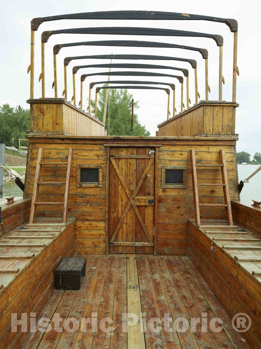 Photo- Part of The Deck of a Full-Size Replica of a keelboat at The Lewis & Clark State Park, on an Inlet of The Missouri River in Onawa, Iowa 1 Fine Art Photo Reproduction