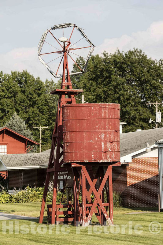 Photo - Water Tank and Crude Windmill in Iowa County, Iowa- Fine Art Photo Reporduction