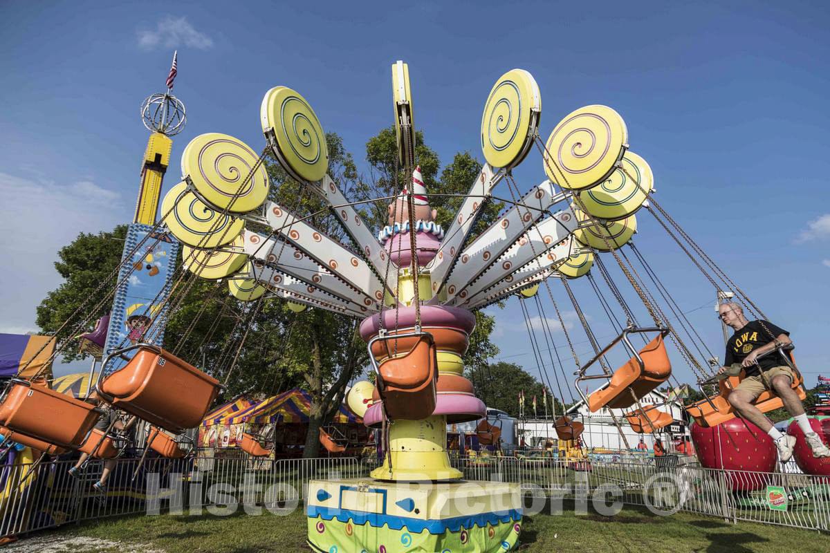 Photo- Amusement-Park Ride at The Annual Iowa State Fair in The Capital City of Des Moines 1 Fine Art Photo Reproduction