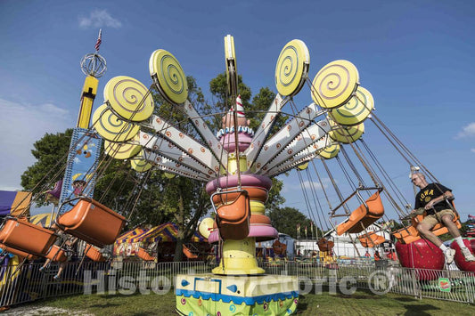 Photo- Amusement-Park Ride at The Annual Iowa State Fair in The Capital City of Des Moines 1 Fine Art Photo Reproduction