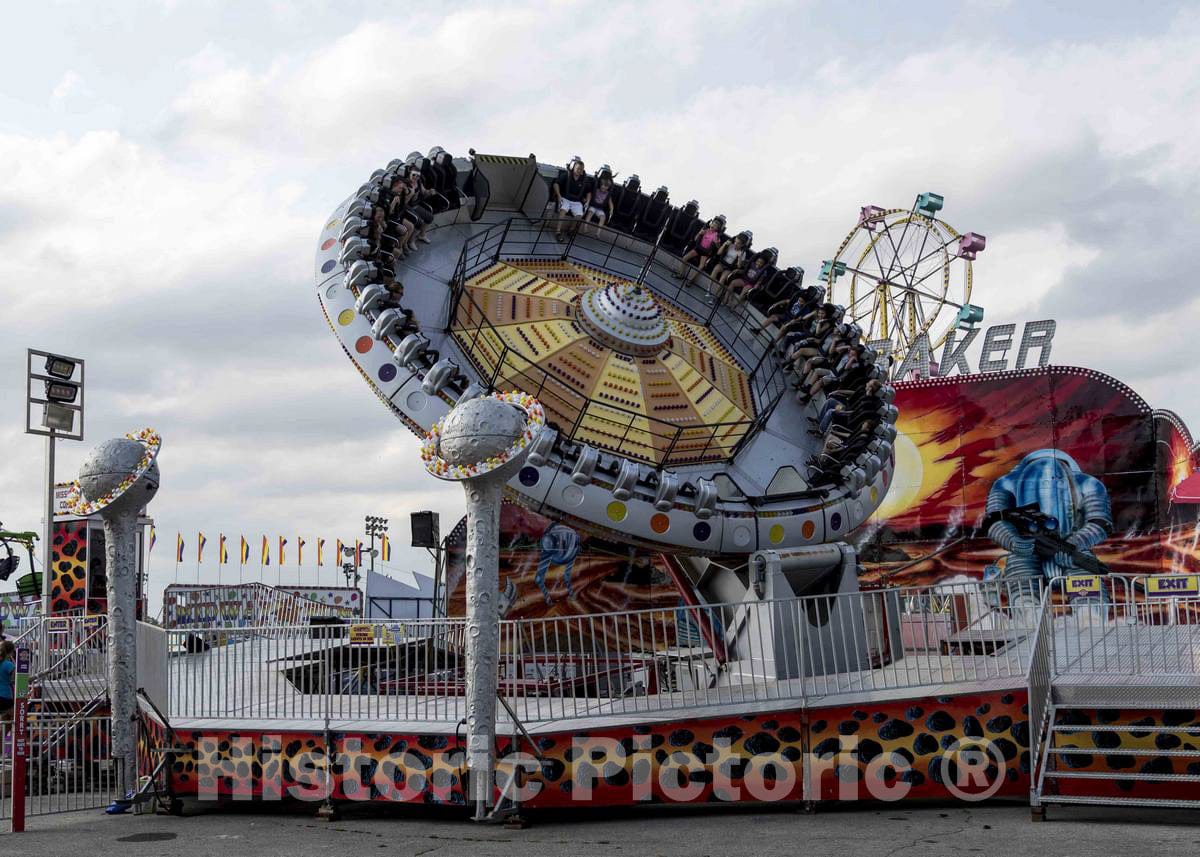 Photo- Amusement-Park Ride at The Annual Iowa State Fair in The Capital City of Des Moines 2 Fine Art Photo Reproduction