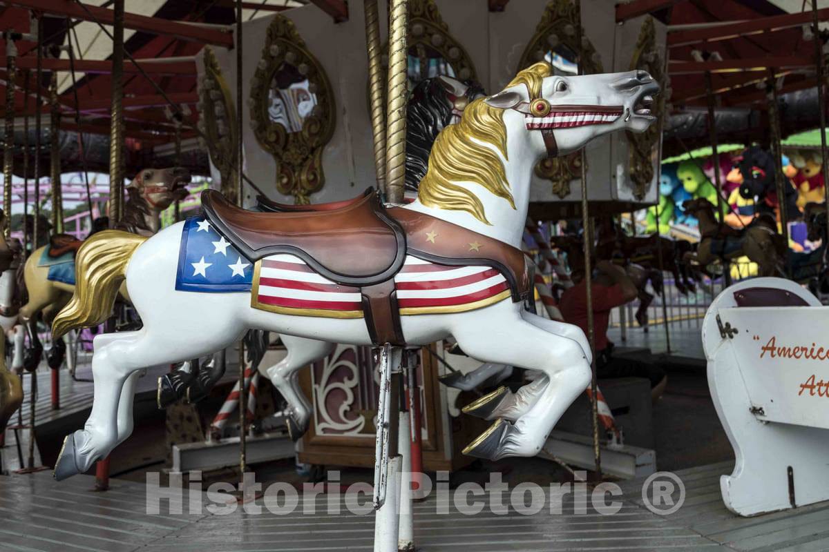 Photo- A Carousel Ride, Often Fondly Called a Merry-go-Round, at The Annual Iowa State Fair in The Capital City of Des Moines 1 Fine Art Photo Reproduction