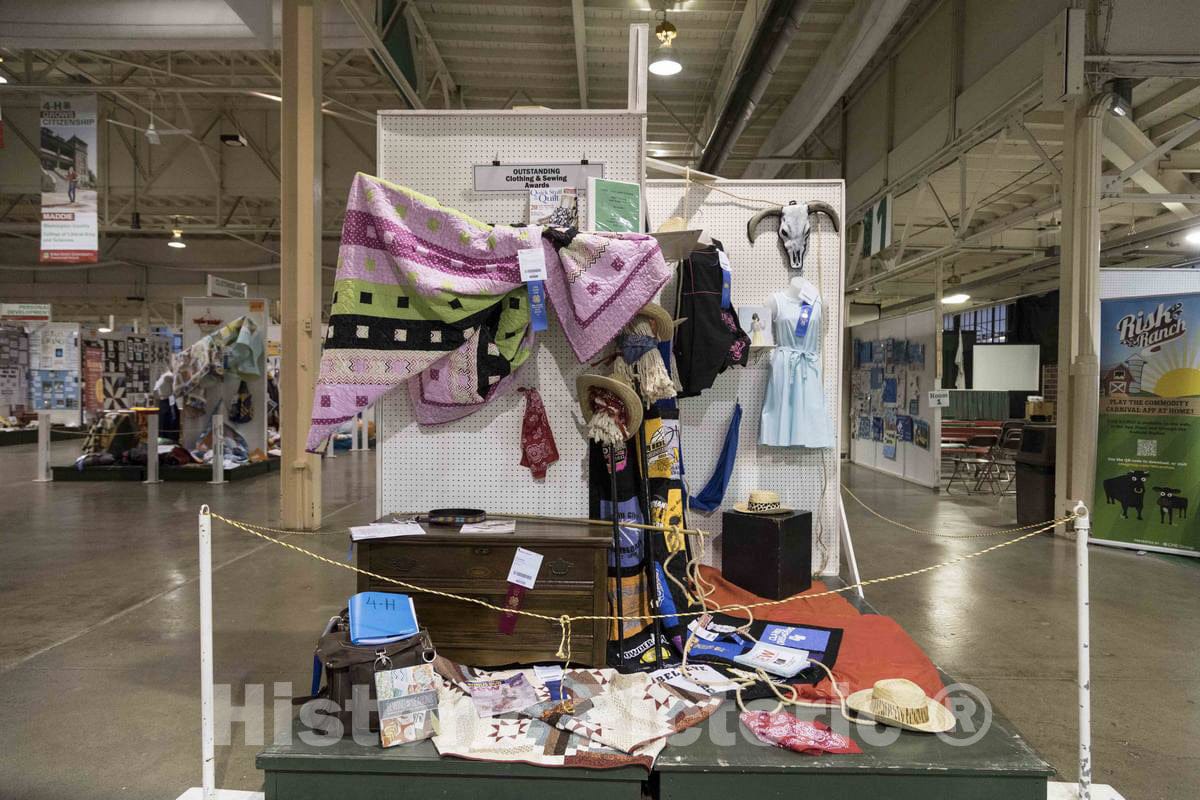 Photo- A young Iowan's prize-winning arts-and-crafts display inside the 4-H pavilion at the annual Iowa State Fair in the capital city of Des Moines 2 Fine Art Photo Reproduction
