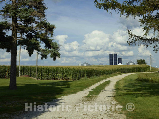 Photo - Dean and Julie Folkmann's hog Farm in Benton County, Near Newhall, Iowa- Fine Art Photo Reporduction