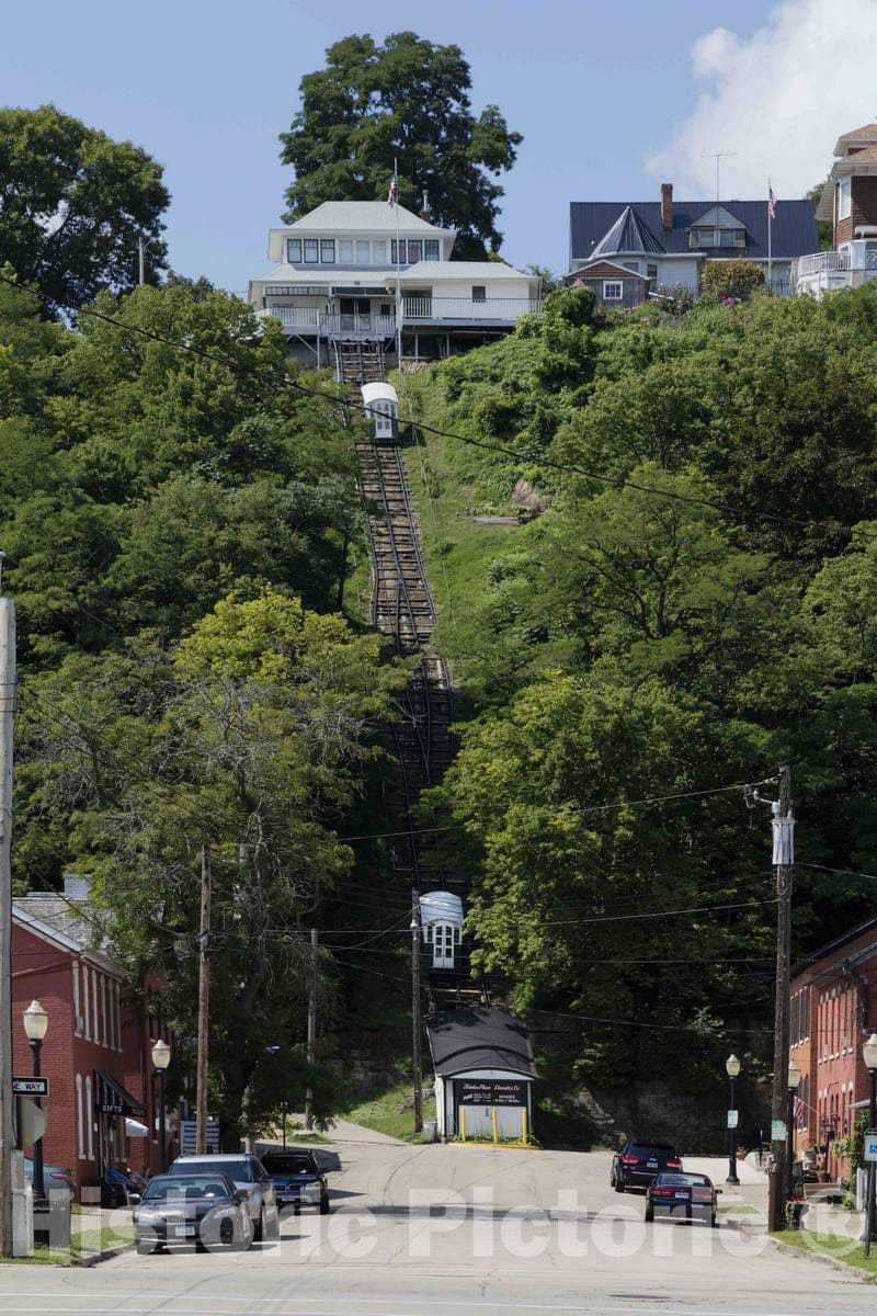Photo - The Fenelon Elevator, an Incline Rail line in The Mississippi River City of Dubuque, Iowa- Fine Art Photo Reporduction