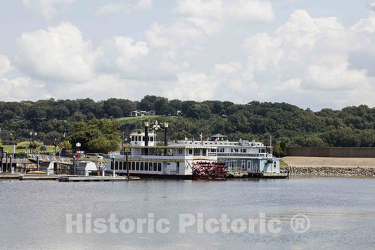Photo- The Spirit of Dubuque paddlewheel Steamboat, moored in Dubuque Harbor, an Inlet of The Mississippi River City of Dubuque, Iowa 1 Fine Art Photo Reproduction