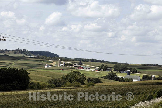 Photo- View from The Bluffs of Sherrill, Iowa, of The Rich Agricultural Valley, Near The Mississippi River, far Below 2 Fine Art Photo Reproduction