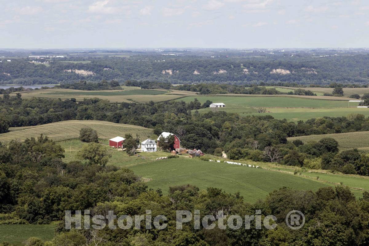 Photo- View from The Bluffs of Sherrill, Iowa, of The Rich Agricultural Valley, Near The Mississippi River, far Below 7 Fine Art Photo Reproduction