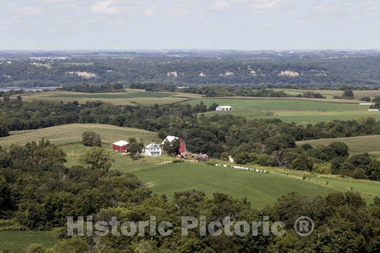 Photo- View from The Bluffs of Sherrill, Iowa, of The Rich Agricultural Valley, Near The Mississippi River, far Below 7 Fine Art Photo Reproduction