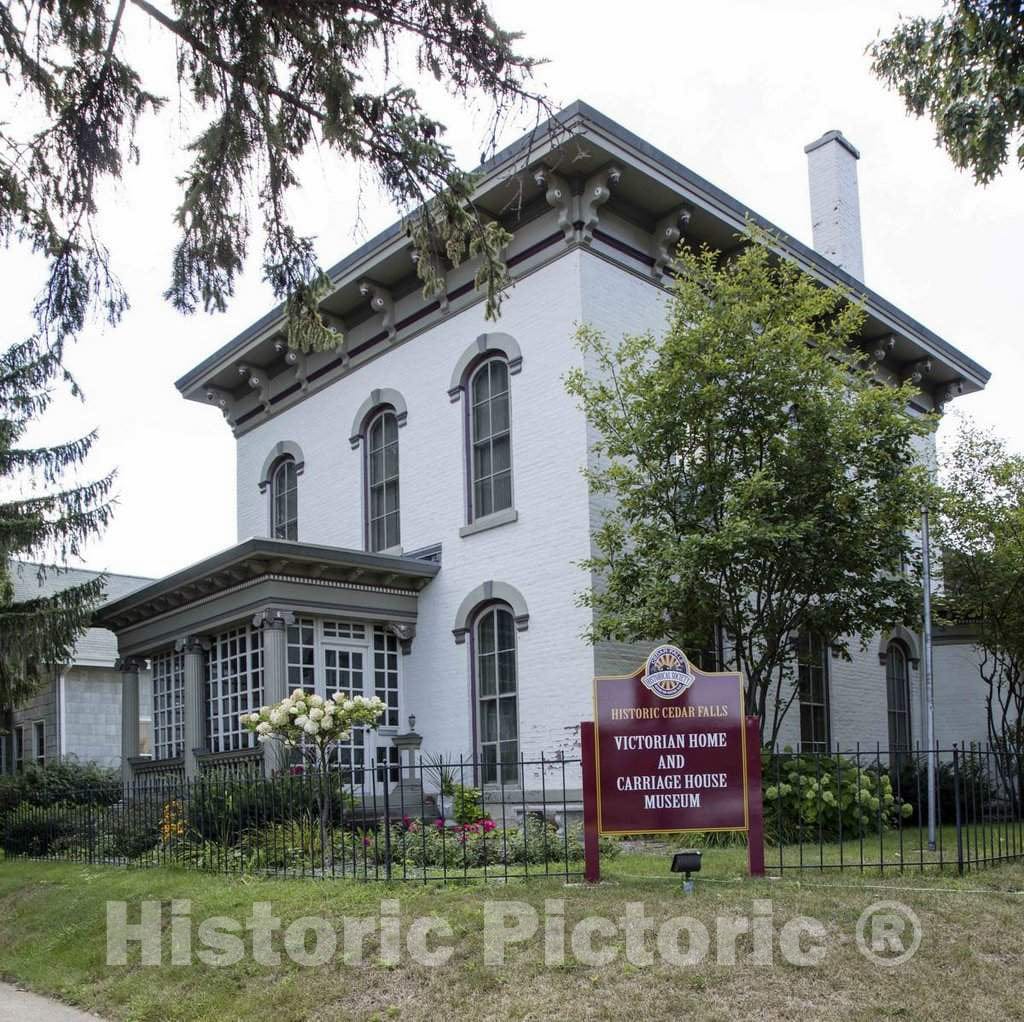 Photo - The Historic Home of The Cedar Falls Historical Society and The Victorian Home & Carriage House Museum in Cedar Falls, Iowa- Fine Art Photo Reporduction