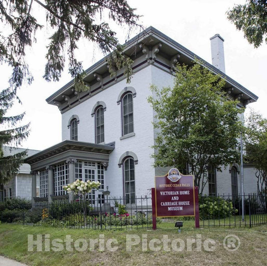 Photo - The Historic Home of The Cedar Falls Historical Society and The Victorian Home & Carriage House Museum in Cedar Falls, Iowa- Fine Art Photo Reporduction