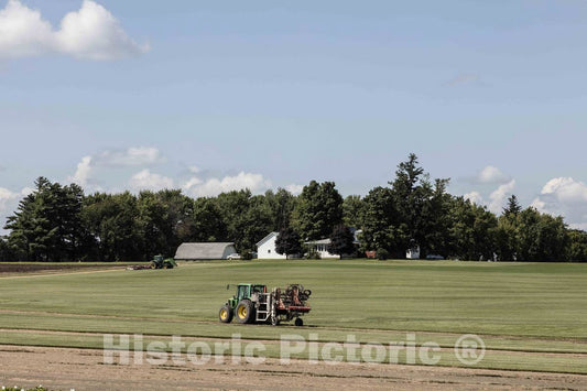 Photo - Tractors at Work on a Farm in Grundy County, Iowa- Fine Art Photo Reporduction