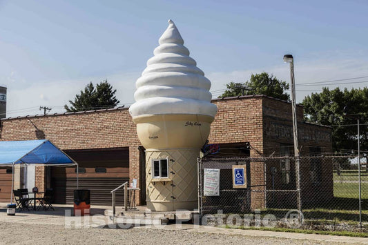 Photo - Hard-to-Miss Soft-Serve ice-Cream Stand in Ackley, Iowa- Fine Art Photo Reporduction