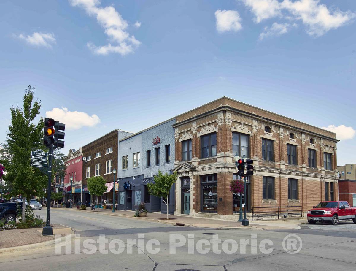 Photo- Downtown Block in Cedar Falls, Iowa 1 Fine Art Photo Reproduction