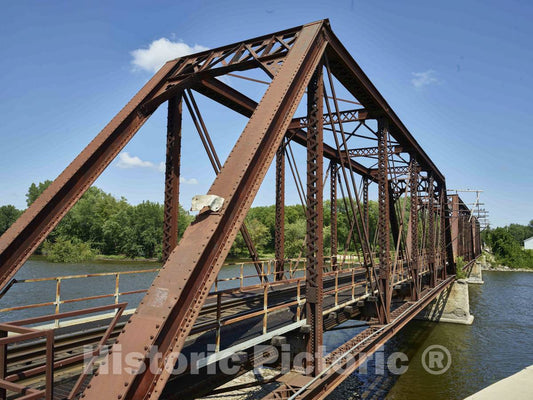 Photo - Train trestle in downtown Cedar Rapids, Iowa- Fine Art Photo Reporduction