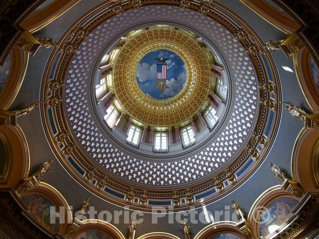 Photo- Inner Dome of The Iowa State Capitol in Des Moines 1 Fine Art Photo Reproduction