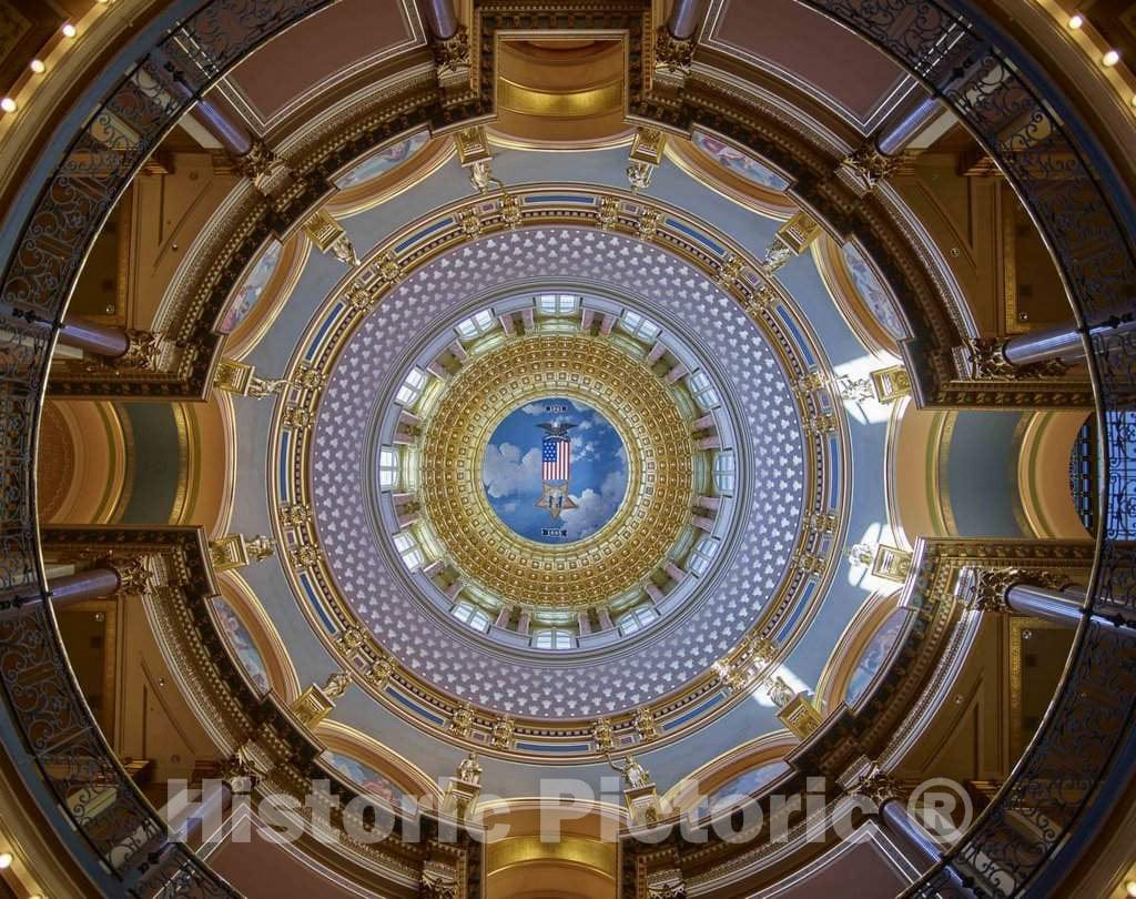 Photo- Inner Dome of The Iowa State Capitol in Des Moines 2 Fine Art Photo Reproduction