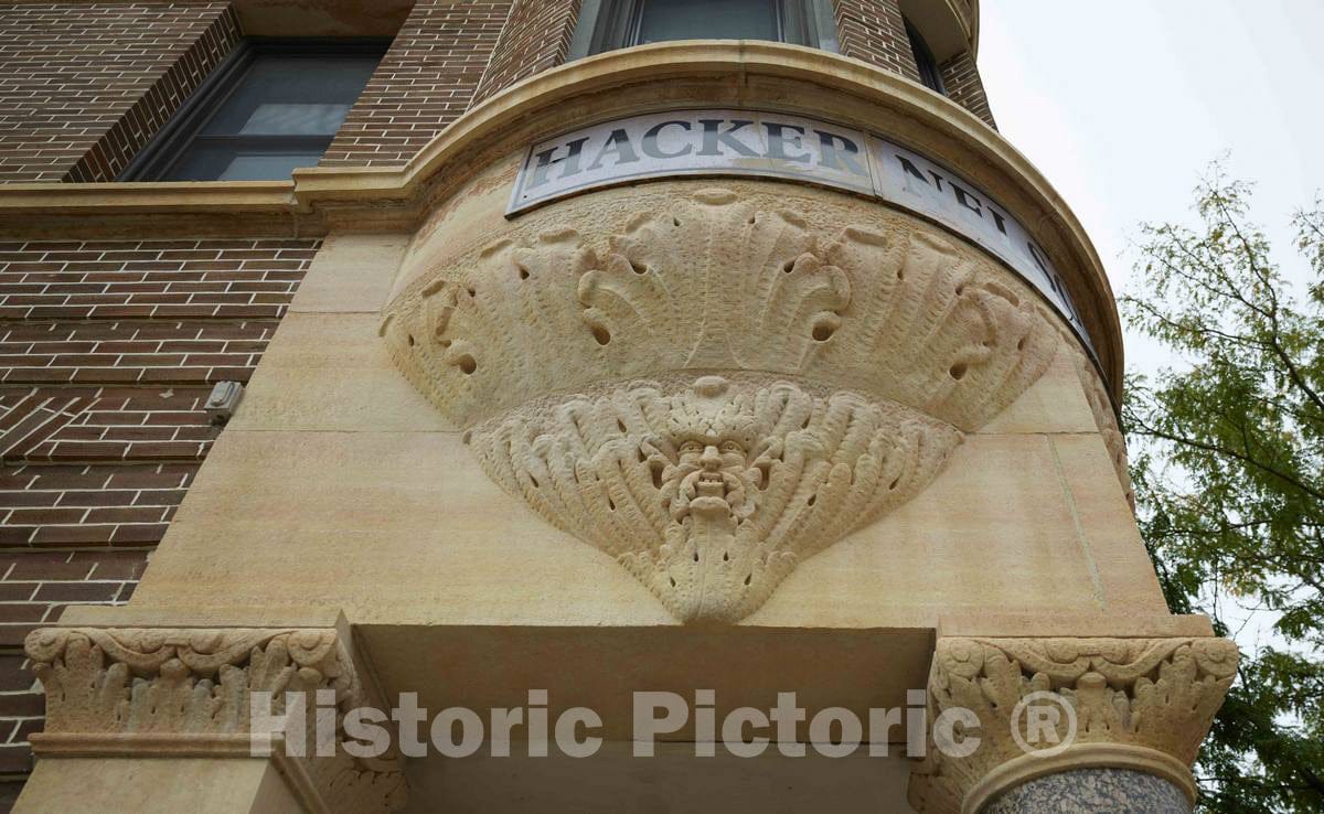 Photo- Detail of The Old Bank Block Building on a Corner of Downtown Decorah, Iowa 1 Fine Art Photo Reproduction
