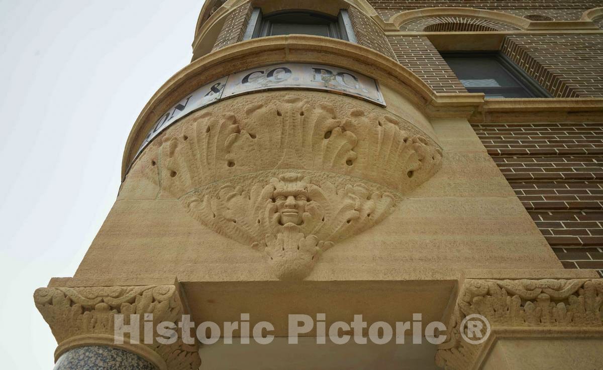Photo- Detail of The Old Bank Block Building on a Corner of Downtown Decorah, Iowa 2 Fine Art Photo Reproduction