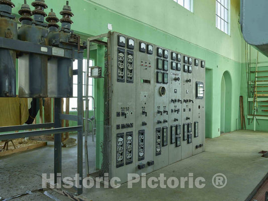 Photo - Gauges and control panels at the Franklin County REA Power Plant Museum near Hampton, Iowa- Fine Art Photo Reporduction