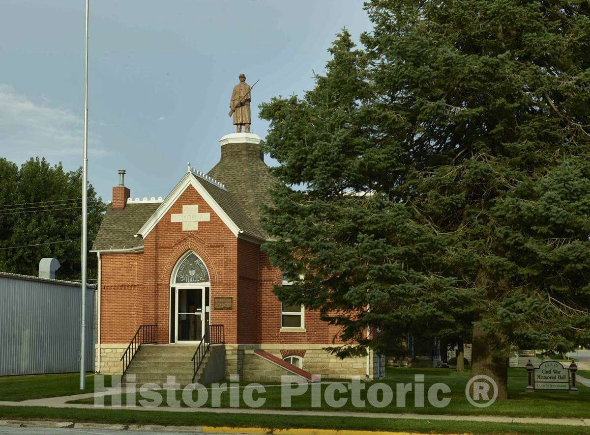Photo- The Soldiers Memorial Hall in Hampton, Iowa 2 Fine Art Photo Reproduction